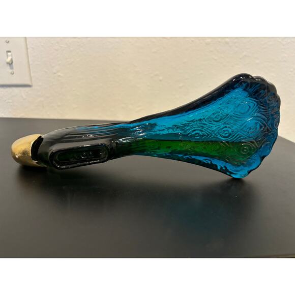 Vintage Avon Patchwork Cologne Parfum Peacock Gold Blue - Picture 4 of 4